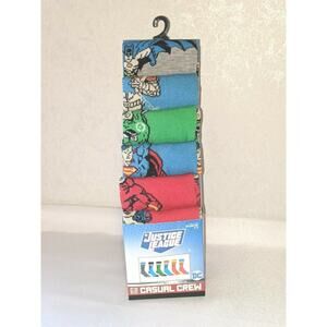 Justice League Men's Casual Crew Character Socks Fits Shoe Size 8-12 6 prs